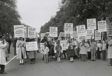  Photograph of students at the Youth March for Integrated Schools