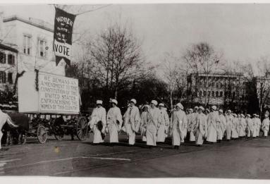 Women Marching in Suffrage Parade in Washington, DC