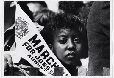 Photograph of a Young Woman at the Civil Rights March on Washington, DC
